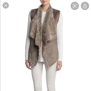 NIC + ZOE Faux Fur and Leather Vest